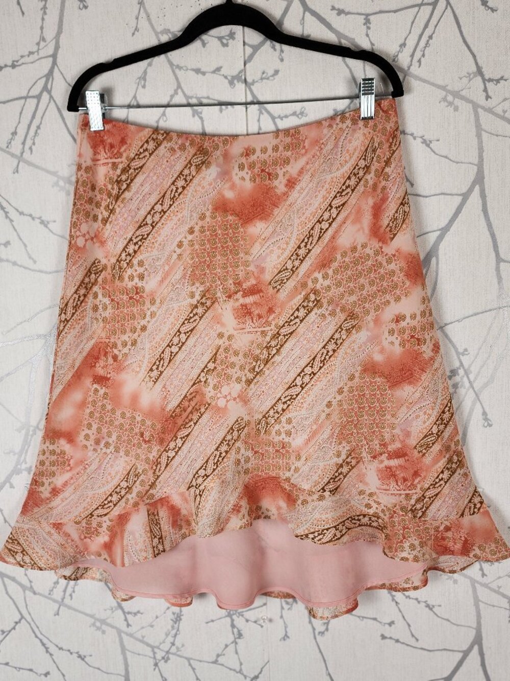 Ceduxion Paisley Floral Chiffon Overlay Flowy Flutter Y2K Skirt